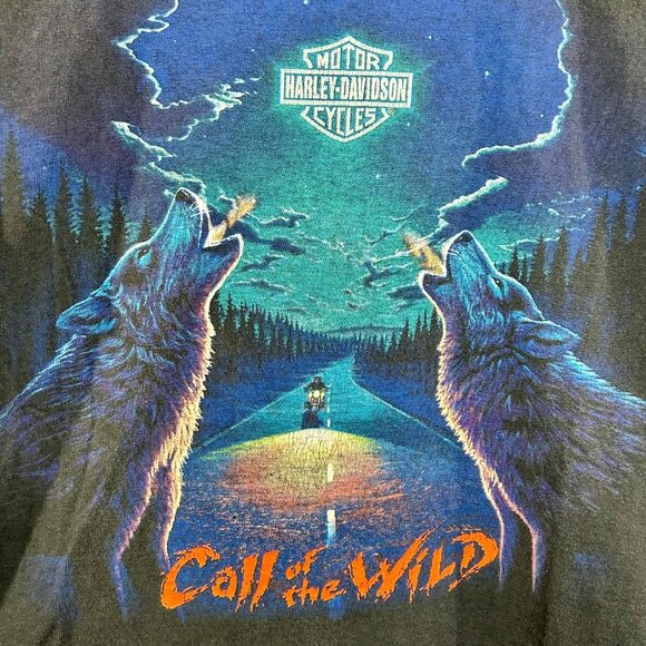 Vintage Harley Davidson Call of the Wild Shirt 90s single stitch - Picture 3 of 8